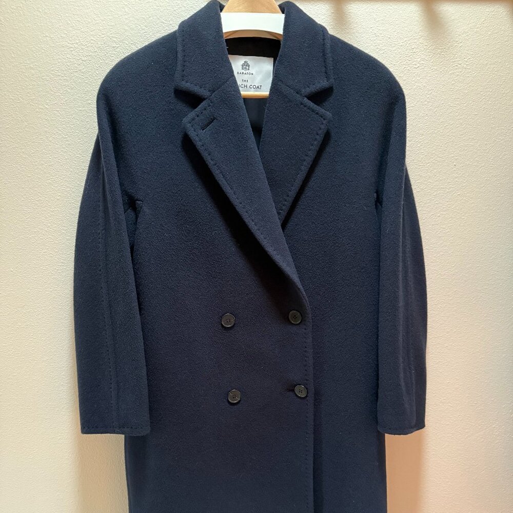 ARITZIA BABATON WOMEN'S THE SLOUCH COAT, NAVY XS
